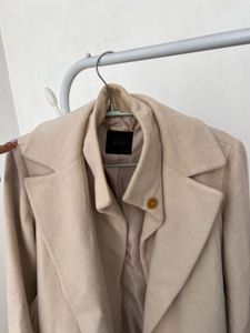 Elegant Beige Wool Blend Coat