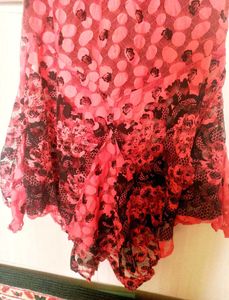 Peach &amp; Black Floral Dress