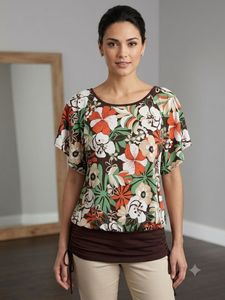 Floral Print Dolman Sleeve Top