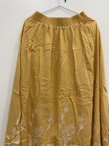 Flowy Yellow Floral Print Skirt
