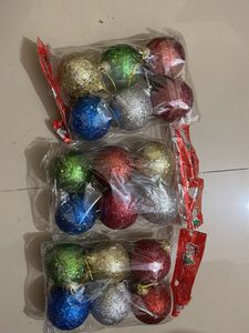 Glittery Christmas Ornaments Set