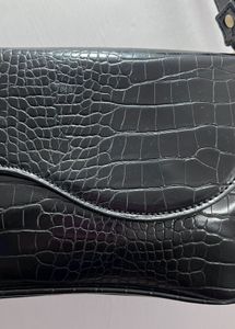Chic Croc Embossed Shoulder Bag