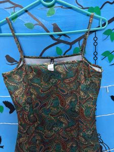 Paisley Print Spaghetti Strap Mini Dress