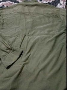 Stylish Olive Green Long Sleeve Shirt
