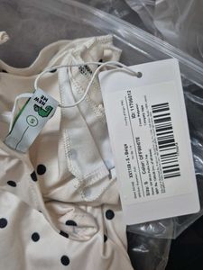 Polka Dot Print V Neck Top