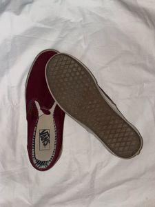 VANS Maroon Slip-On Canvas Sneakers (UNISEX)