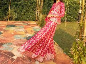 Vibrant Pink Flaired Sharara Set