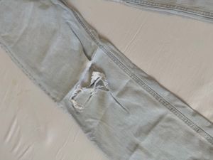 Light Wash Distressed Wide Leg Jeans
