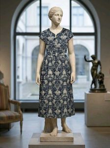 Elegant Blue Floral Print Dress