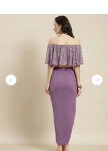 Elegant off shoulder dhoti and top set