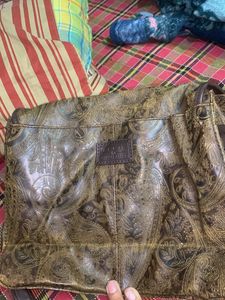 Vintage Paisley Embossed Messenger Bag