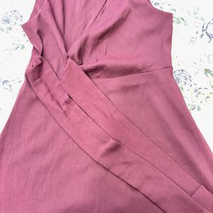 Elegant Mauve Bow Dress
