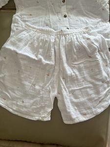 White Floral Print Lounge Set
