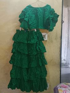 AACHHO Women's Stylish Green Lehnga Choli