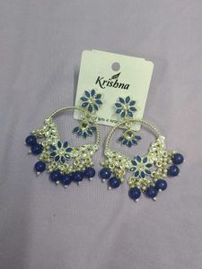 Beautiful Blue Floral Jhumkas🤩