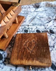 Wooden Coaster Set with Holder