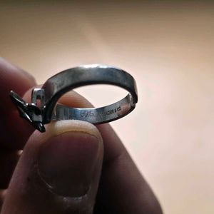 Real Silver Unique Geometric Design Ring