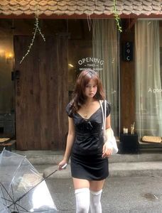 y2k Chic Black Tie-Front Top