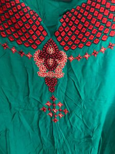 Embroidered Teal Kurta