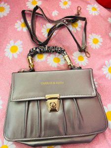 Charles &amp; Keith Metallic Clutch Bag