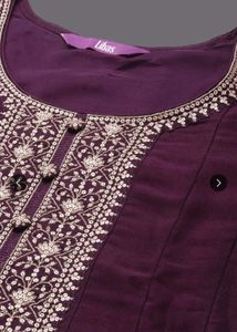 Elegant Plum Kurta Set with Dupatta
