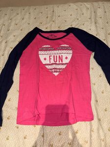 Cute Pink "FUN" Heart Long Sleeve Top