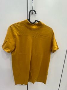 Mustard Yellow Mock Neck UNISEX T-Shirt