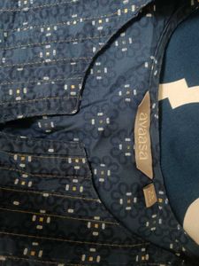 Avaasa Elegant Blue Printed Kurta