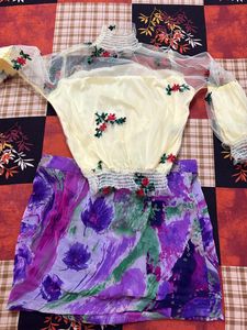Mini skirt And high neck Top