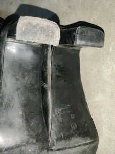 Elegant Pure Leather Beautiful Black Long Shoes