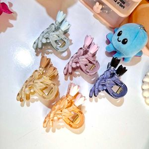 Set of 10 Flower Hair Claw Clips