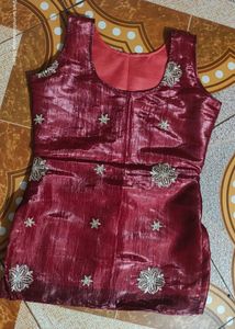 mehroom sleevless kurti stiched by me for sale