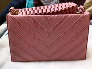 Pink Crossbody Bag with Gold Chain