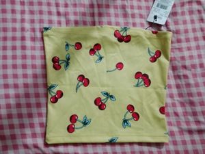 Cute Cherry Print Tube Top