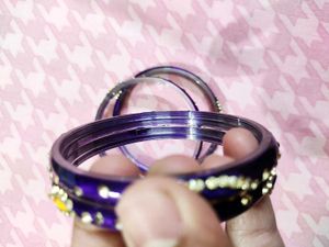 Set Of 4 New Purple Bangles