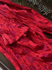 Vibrant Red Crinkled Scarf