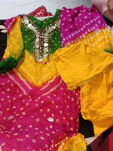 Vibrant Bandhani Kurta Set