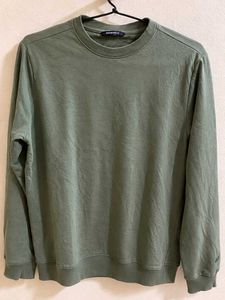 Men's Green Cotton Blend Sweatshirt