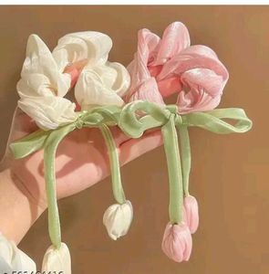 Tulip Flower Hair Ties - Set of 2