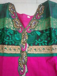 Elegant Pink Anarkali Kurta Set