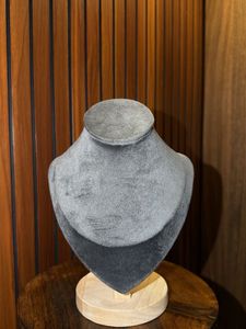 Deep Grey Velvet Necklace Display Bust