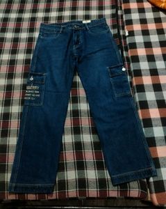 Stylish Blue Denim Cargo Pants