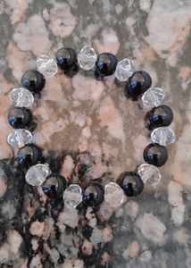Beaded Bracelet - Black & Clear