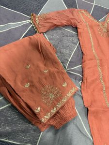 Elegant Peach Kurta Set🧡