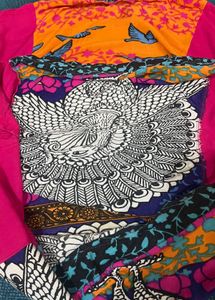 Vibrant Peacock Print dress