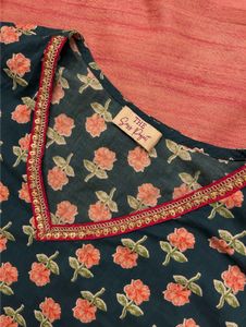 Green Floral Print Kurta