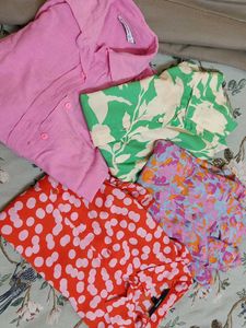 combo set of 4 shirt style tops