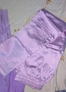 aachho Lilac Floral organza suit set