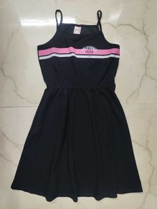 Girls Black California Graphic Dress
