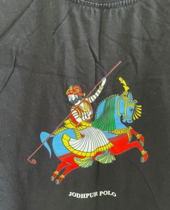 Stylish Black T-Shirt with Polo Print